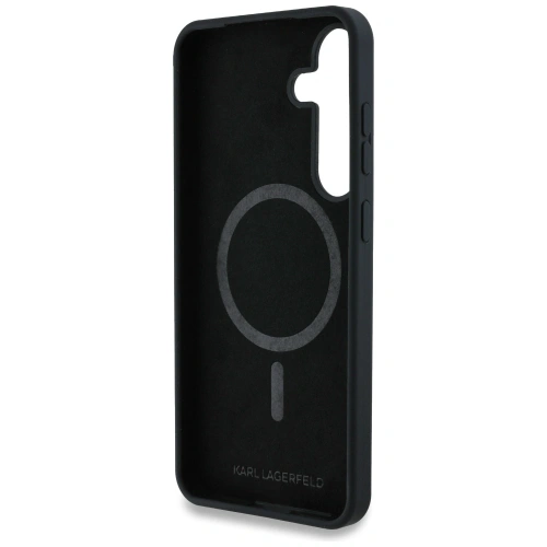 Etui Karl Lagerfeld Silicone Graffiti Ikonik Printed Logo MagSafe do Samsung Galaxy S25 czarny