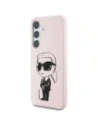Etui Karl Lagerfeld Silicone Graffiti Ikonik Printed Logo MagSafe do Samsung Galaxy S25 różowy