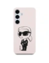 Etui Karl Lagerfeld Silicone Graffiti Ikonik Printed Logo MagSafe do Samsung Galaxy S25 różowy