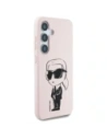 Etui Karl Lagerfeld Silicone Graffiti Ikonik Printed Logo MagSafe do Samsung Galaxy S25 różowy