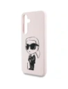 Etui Karl Lagerfeld Silicone Graffiti Ikonik Printed Logo MagSafe do Samsung Galaxy S25 różowy