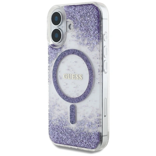 Kup Etui Guess HC Resin Bottom Glitter do Apple iPhone 16 MagSafe fialové - GUE4331 - {ean13} - Sklep Home Screen