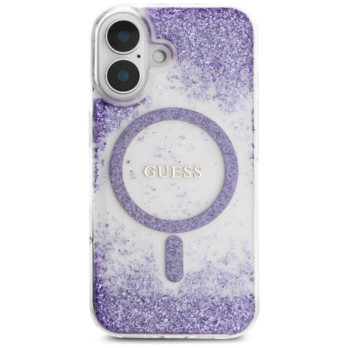 Buy Guess HC Resin Bottom Glitter Apple iPhone 16 MagSafe purple - GUE4331 - {ean13} - Home Screen Store Europe