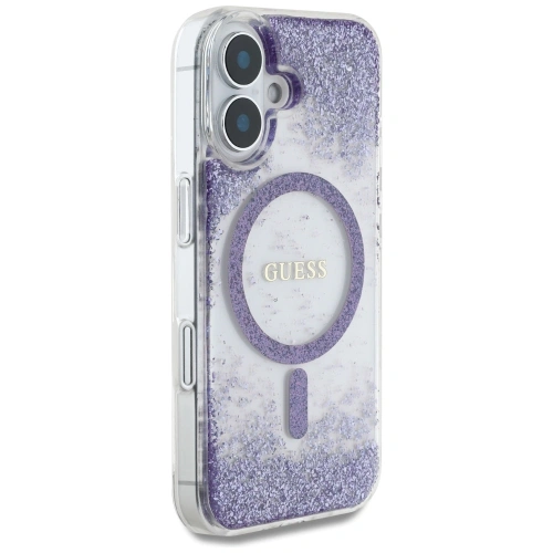 Kup Etui Guess HC Resin Bottom Glitter do Apple iPhone 16 MagSafe fioletowy - GUE4331 - {ean13} - Sklep Home Screen