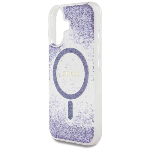 Buy Guess HC Resin Bottom Glitter Apple iPhone 16 MagSafe purple - GUE4331 - {ean13} - Home Screen Store Europe