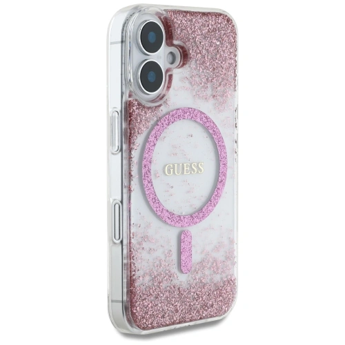 Kup Guess HC Resin Bottom Glitter Apple iPhone 16 MagSafe roz - GUE4332 - {ean13} - Sklep Home Screen