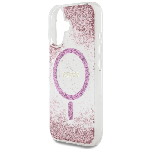 Kup Guess HC Resin Bottom Glitter Apple iPhone 16 MagSafe roz - GUE4332 - {ean13} - Sklep Home Screen