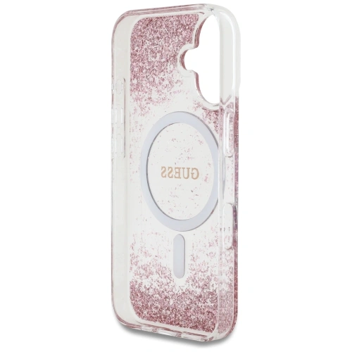 Kup Guess HC Resin Bottom Glitter Apple iPhone 16 MagSafe roz - GUE4332 - {ean13} - Sklep Home Screen