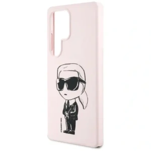 Etui Karl Lagerfeld Silicone Graffiti Ikonik Printed Logo MagSafe do Samsung Galaxy S25 Ultra różowy