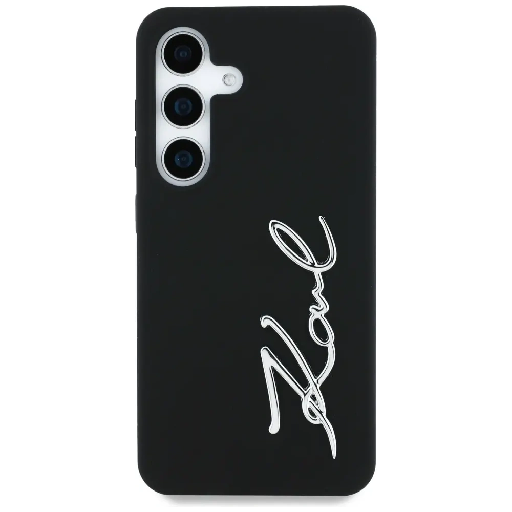 Etui Karl Lagerfeld Silicone Metal Signature Logo do Samsung Galaxy S25 czarny