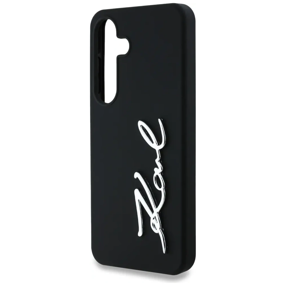 Etui Karl Lagerfeld Silicone Metal Signature Logo do Samsung Galaxy S25 czarny