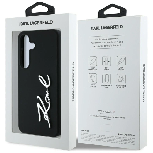 Kup Etui Karl Lagerfeld Silicone Metal Signature Logo do Samsung Galaxy S25 czarny - KLD21925 - {ean13} - Sklep Home Screen