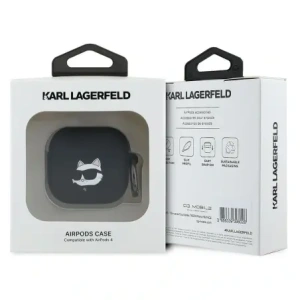 Buy Karl Lagerfeld KLA4RUNCHK Apple AirPods 4 cover Silicone Choupette Head 3D black - KLD21927 - {ean13} - Home Screen Store Europe