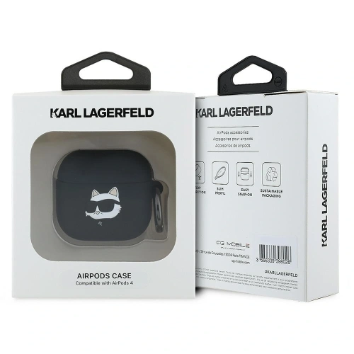 Kup Etui Karl Lagerfeld KLA4RUNCHK Apple AirPods 4 kryt silikónový Choupette hlava 3D černý/black - KLD21927 - {ean13} - Sklep Home Screen