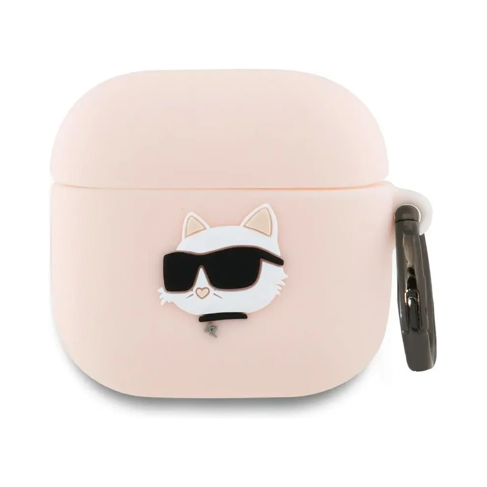 Etui Karl Lagerfeld KLA4RUNCHP Apple AirPods 4 cover Silicone Choupette Head 3D różowy/pink