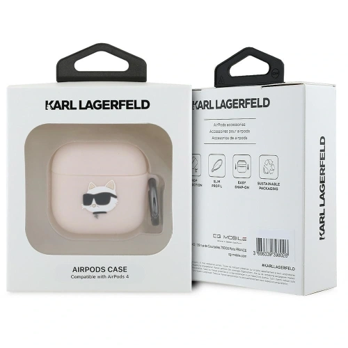 Kup Etui Karl Lagerfeld KLA4RUNCHP Apple AirPods 4 kryt silikon Choupette hlava 3D růžový/pink - KLD21928 - {ean13} - Sklep Home Screen