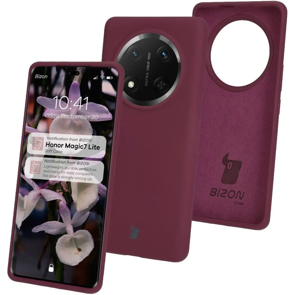 Silikonowe etui Bizon Soft Case do Honor Magic7 Lite ciemnofioletowe