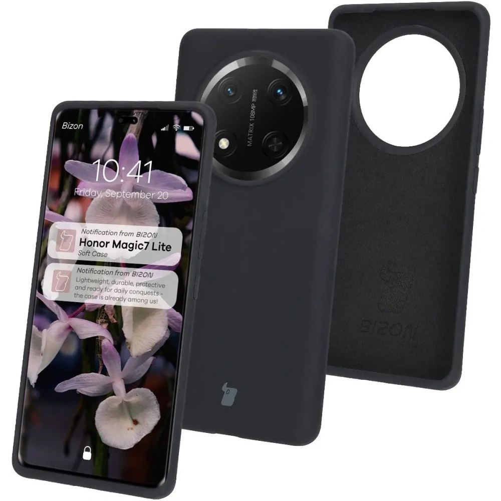 Silikonowe etui Bizon Soft Case do Honor Magic7 Lite czarne