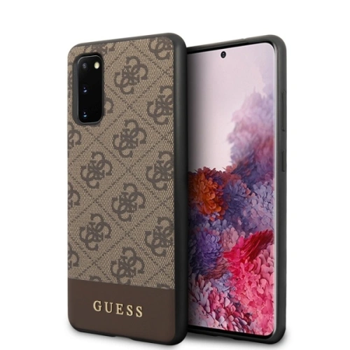 Kup Etui Guess GUHCS62G4GLBR Samsung Galaxy S20 G980 brązowy/brown hard case 4G Stripe Collection - GUE483BR - {ean13} - Sklep Home Screen