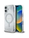 Guess HC Resin Bottom Glitter Apple iPhone 16 MagSafe argintiu