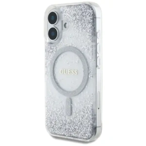 Buy Guess HC Resin Bottom Glitter Apple iPhone 16 MagSafe silver - GUE4333 - {ean13} - Home Screen Store Europe