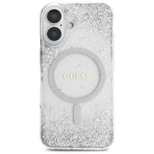 Kup Etui Guess HC Resin Bottom Glitter do Apple iPhone 16 MagSafe srebrny - GUE4333 - {ean13} - Sklep Home Screen