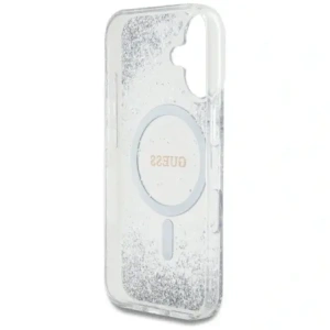 Kup Etui Guess HC Resin Bottom Glitter do Apple iPhone 16 MagSafe stříbrný - GUE4333 - {ean13} - Sklep Home Screen