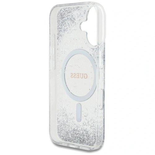 Kup Etui Guess HC Resin Bottom Glitter do Apple iPhone 16 MagSafe srebrny - GUE4333 - {ean13} - Sklep Home Screen