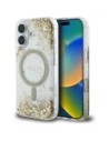 Etui Guess HC Resin Bottom Glitter do Apple iPhone 16 MagSafe zlatý