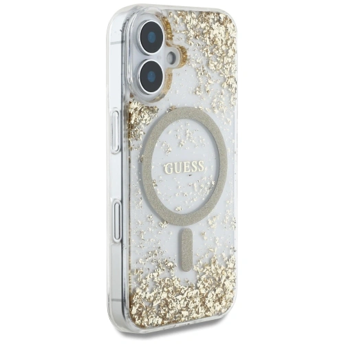Kup Guess HC Resin Bottom Glitter Apple iPhone 16 MagSafe aurie - GUE4334 - {ean13} - Sklep Home Screen