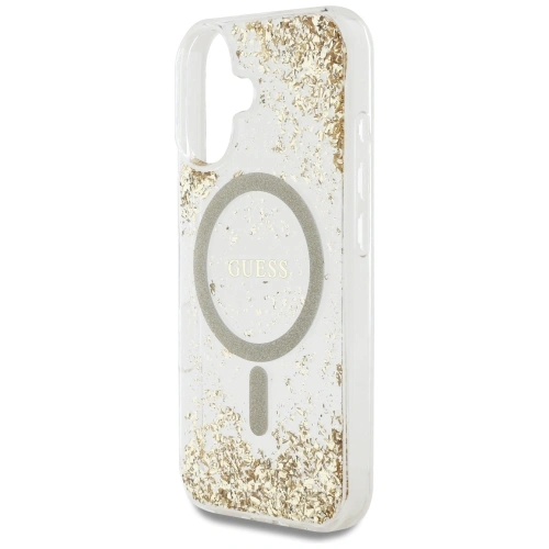 Kup Guess HC Resin Bottom Glitter Apple iPhone 16 MagSafe aurie - GUE4334 - {ean13} - Sklep Home Screen