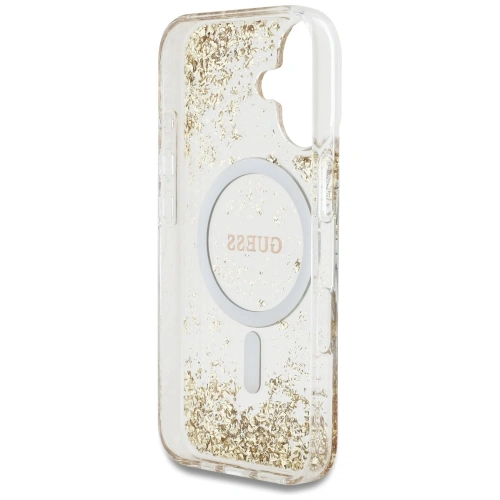 Kup Guess HC Resin Bottom Glitter Apple iPhone 16 MagSafe aurie - GUE4334 - {ean13} - Sklep Home Screen