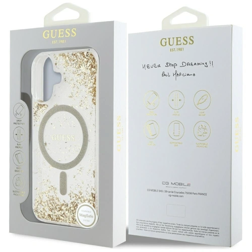 Buy Guess HC Resin Bottom Glitter Apple iPhone 16 MagSafe gold - GUE4334 - {ean13} - Home Screen Store Europe