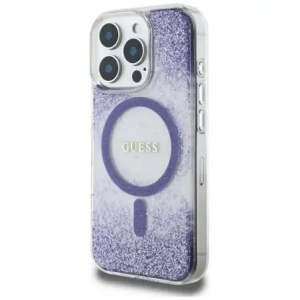 Kup Etui Guess HC Resin Bottom Glitter do Apple iPhone 16 Pro MagSafe fioletowy - GUE4335 - {ean13} - Sklep Home Screen