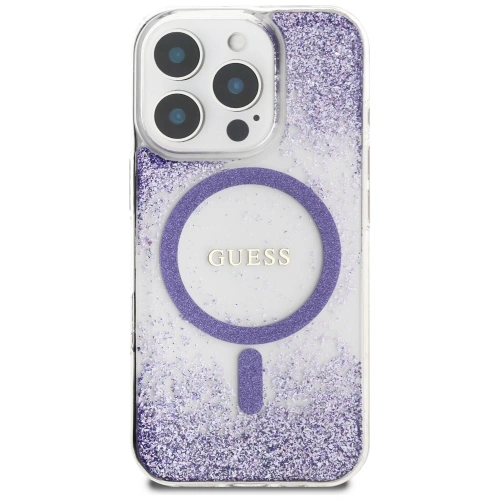 Kup Etui Guess HC Resin Bottom Glitter do Apple iPhone 16 Pro MagSafe fialová - GUE4335 - {ean13} - Sklep Home Screen