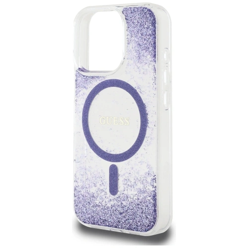 Kup Etui Guess HC Resin Bottom Glitter do Apple iPhone 16 Pro MagSafe fialová - GUE4335 - {ean13} - Sklep Home Screen