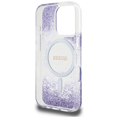 Kup Etui Guess HC Resin Bottom Glitter do Apple iPhone 16 Pro MagSafe fialová - GUE4335 - {ean13} - Sklep Home Screen