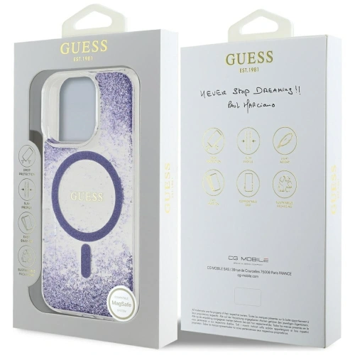 Kup Etui Guess HC Resin Bottom Glitter do Apple iPhone 16 Pro MagSafe fialová - GUE4335 - {ean13} - Sklep Home Screen