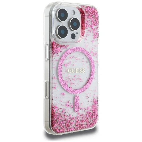 Kup Etui Guess HC Resin Bottom Glitter do Apple iPhone 16 Pro MagSafe růžové - GUE4336 - {ean13} - Sklep Home Screen