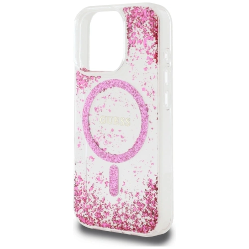 Kup Etui Guess HC Resin Bottom Glitter do Apple iPhone 16 Pro MagSafe růžové - GUE4336 - {ean13} - Sklep Home Screen