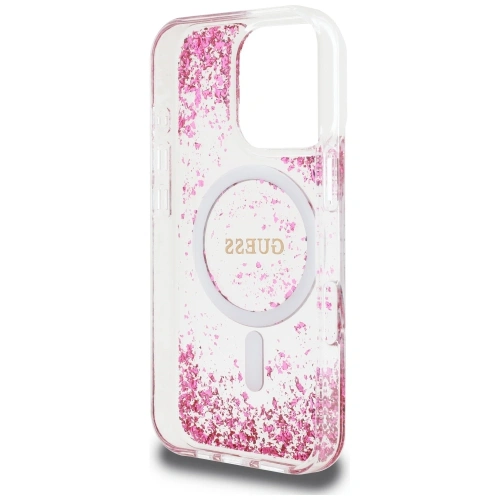 Kup Guess HC Resin Bottom Glitter Apple iPhone 16 Pro MagSafe roz - GUE4336 - {ean13} - Sklep Home Screen