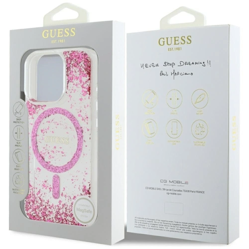 Kup Etui Guess HC Resin Bottom Glitter do Apple iPhone 16 Pro MagSafe růžové - GUE4336 - {ean13} - Sklep Home Screen