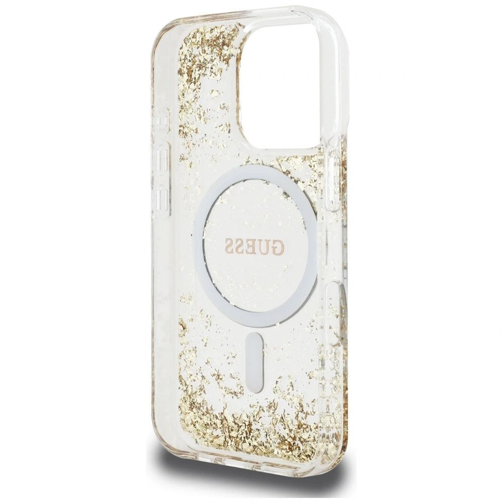 Etui Guess HC Resin Bottom Glitter do Apple iPhone 16 Pro MagSafe złoty