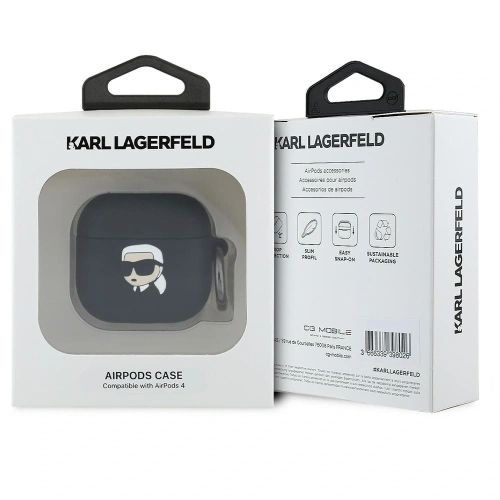 Kup Etui Karl Lagerfeld KLA4RUNIKK Apple AirPods 4 kryt silikonový Karl Head 3D černý/black - KLD21929 - {ean13} - Sklep Home Screen