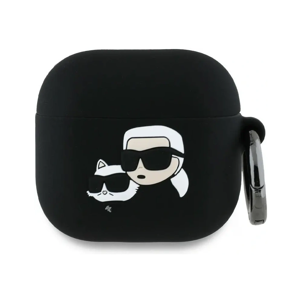 Etui Karl Lagerfeld KLA4RUNKCHK Apple AirPods 4 cover Silicone Karl&Chaupette Head 3D czarny/black