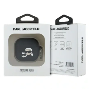 Kup Karl Lagerfeld KLA4RUNKCHK Apple AirPods 4 Hülle Silikon Karl&Chaupette Kopf 3D schwarz - KLD21930 - {ean13} - Sklep Home Screen