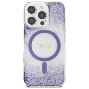 Etui Guess HC Resin Bottom Glitter do Apple iPhone 16 Pro Max MagSafe fioletowy