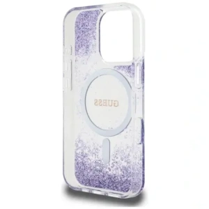 Etui Guess HC Resin Bottom Glitter do Apple iPhone 16 Pro Max MagSafe fioletowy
