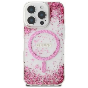 Etui Guess HC Resin Bottom Glitter do Apple iPhone 16 Pro Max MagSafe różowy
