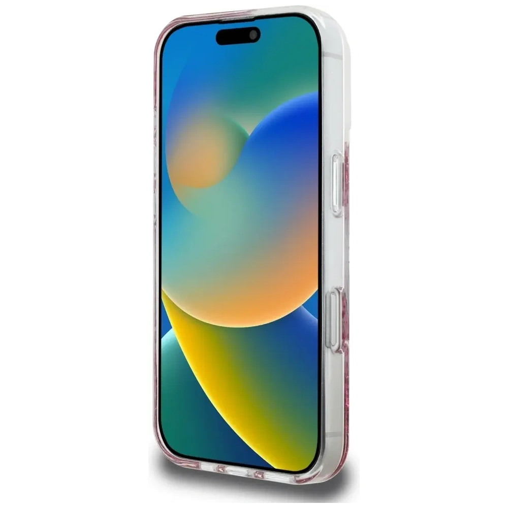 Etui Guess HC Resin Bottom Glitter do Apple iPhone 16 Pro Max MagSafe różowy